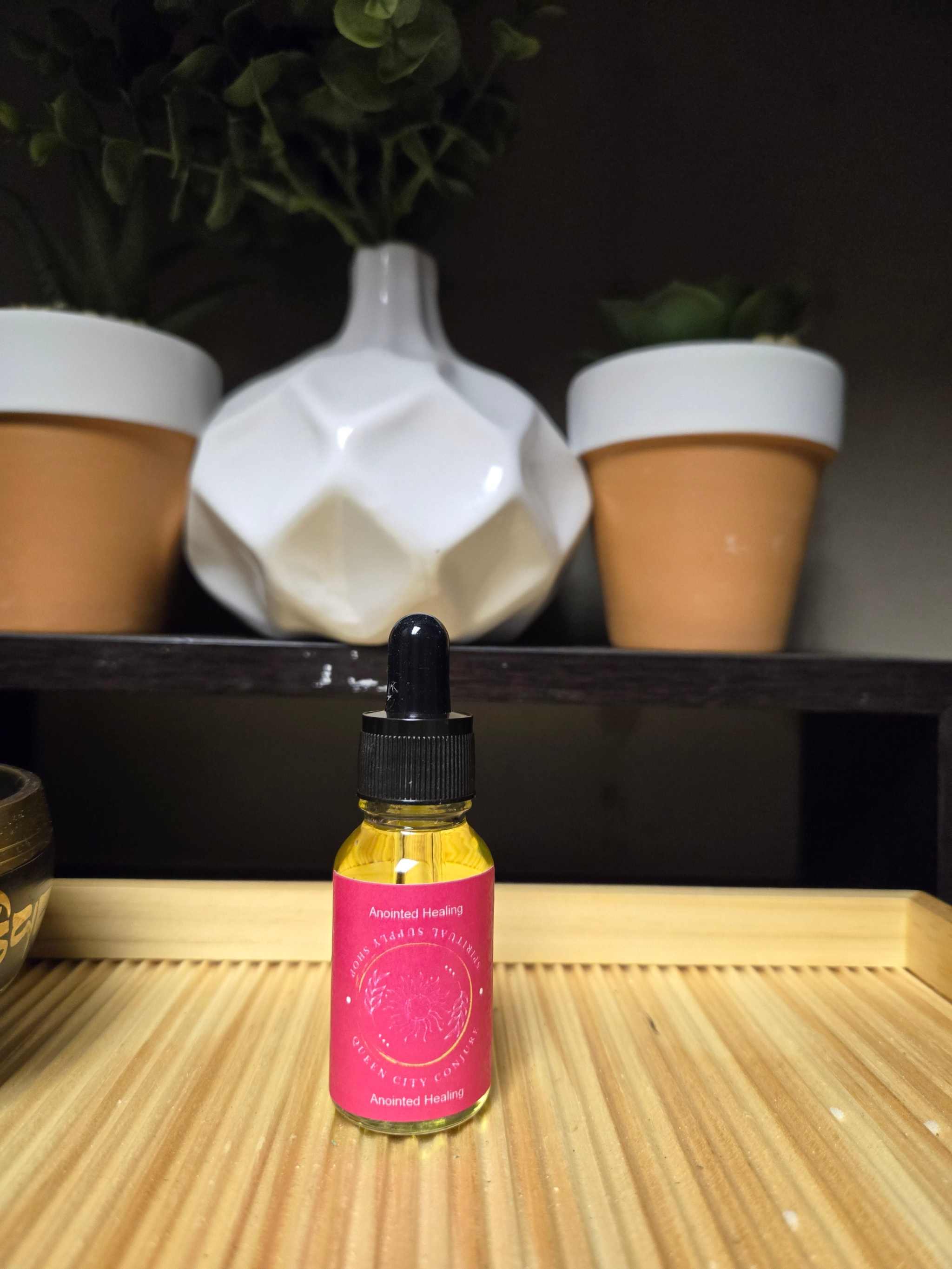 Handcrafted Anointed Healing spiritual oil bottle peace and balance