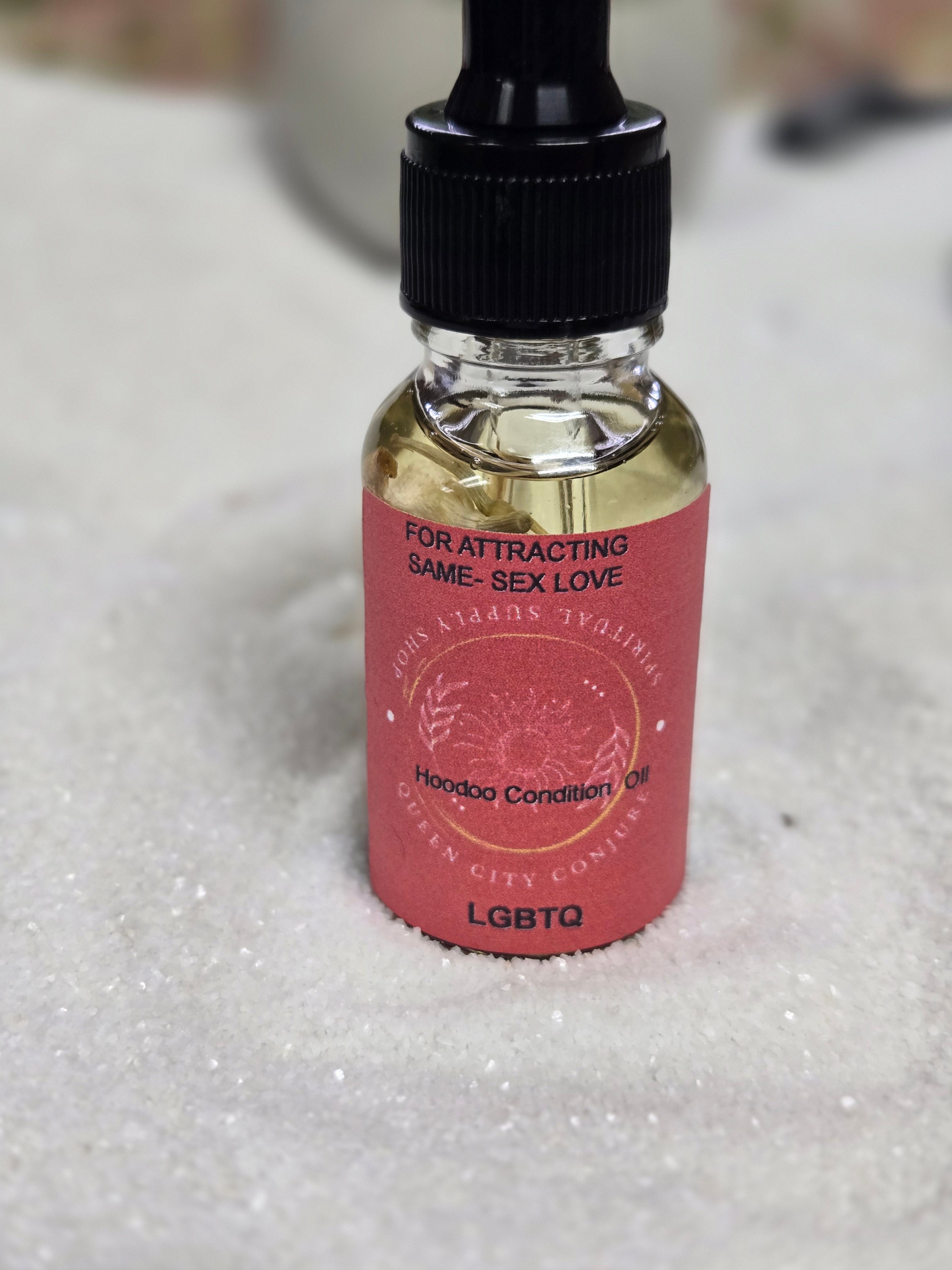 LGBTQ Love Conjure Oil bottle for authentic romance and connection