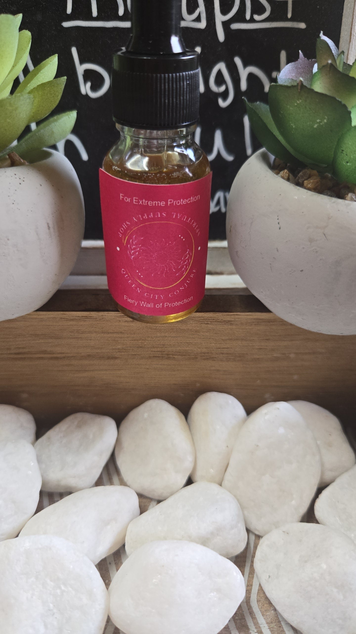 Fiery Wall of Protection oil bottle for spiritual defense and energy shielding.