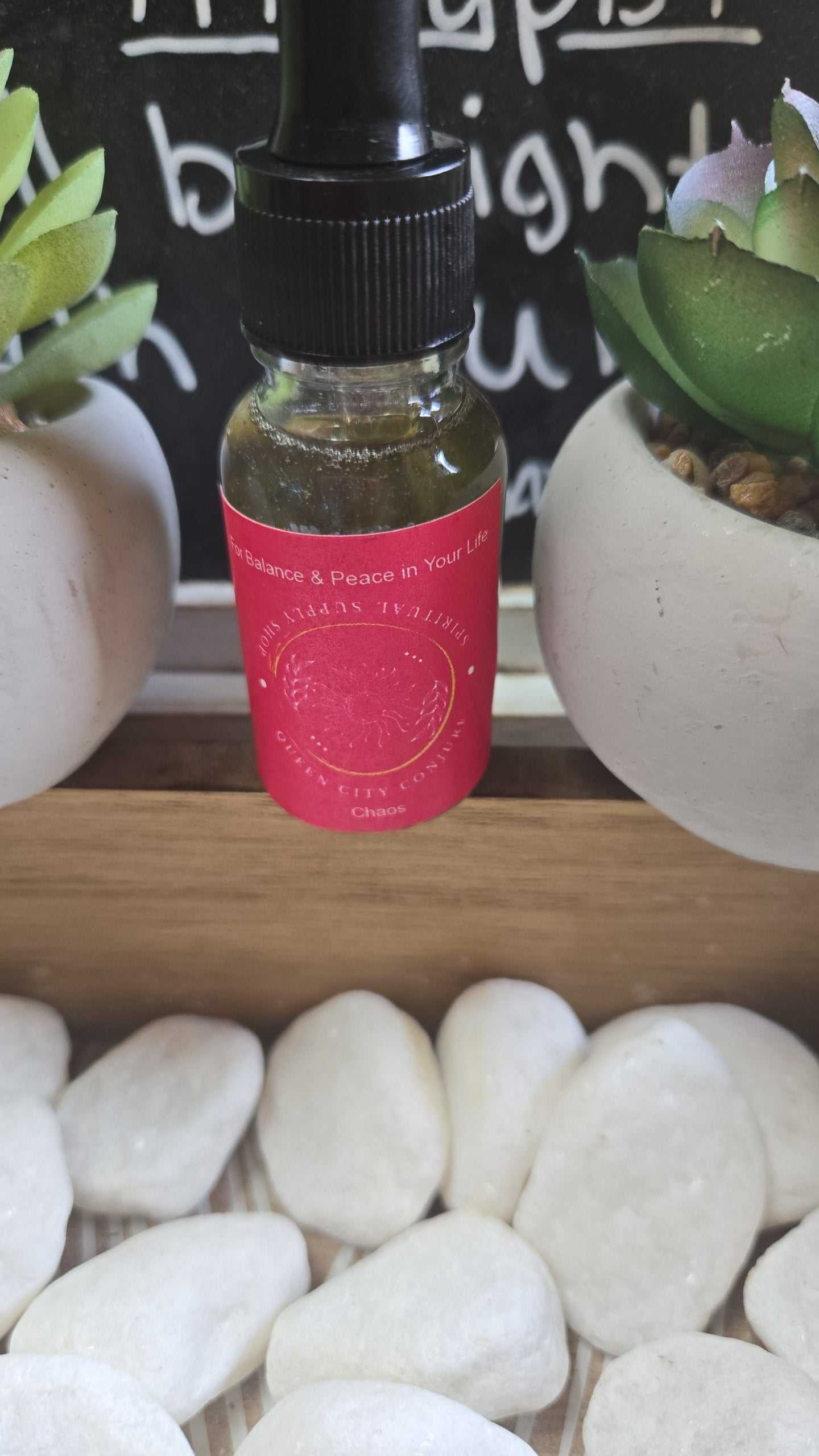 Chaos Spiritual oil bottle for balance happiness and empowerment