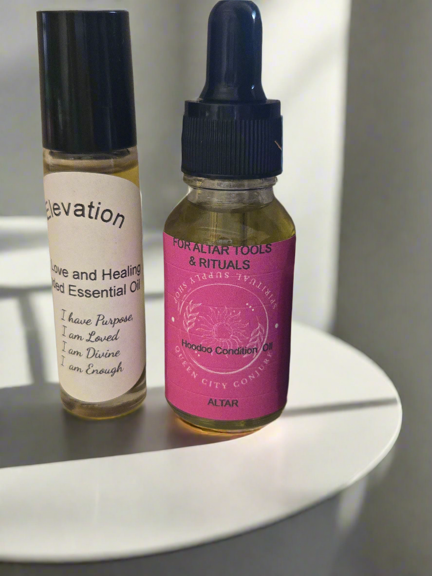 Altar Handcrafted Spiritual Conjure Oil,Ashè Handcrafted Spiritual Conjure Oil ,Elevation Roll on
Protection ,Mojo Bag,Sage stick Queen City Conjure