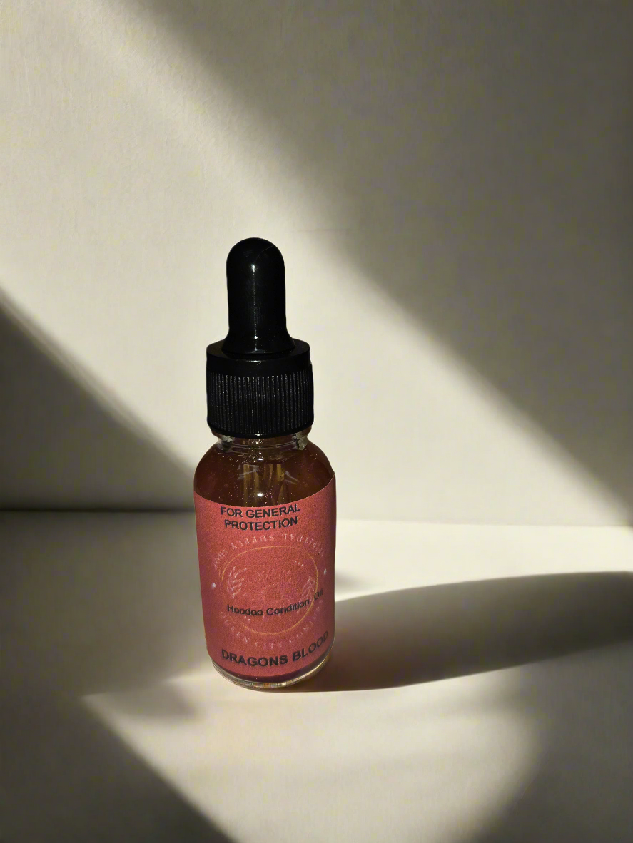 Dragon Blood Oil bottle for protection and spiritual rituals.