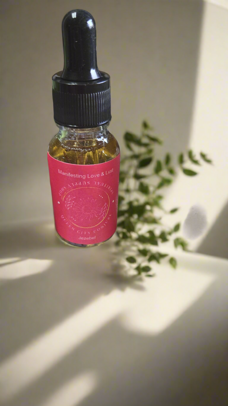 Handcrafted Jezebel Oil bottle for attraction and confidence