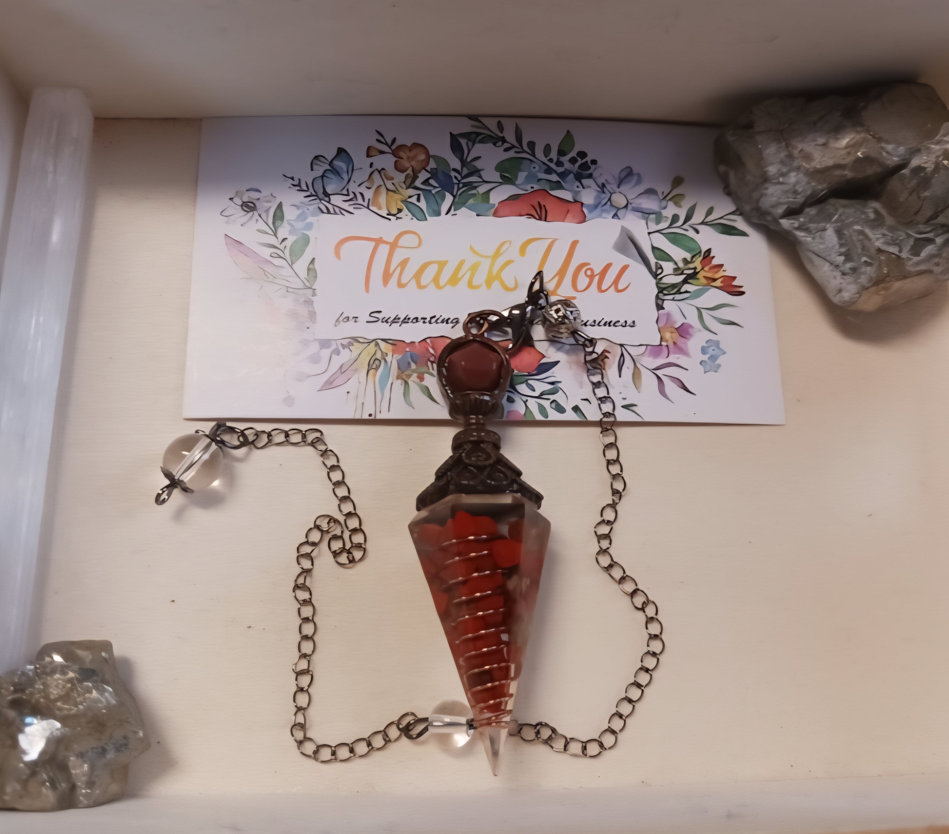 beautiful red jasper pendulum