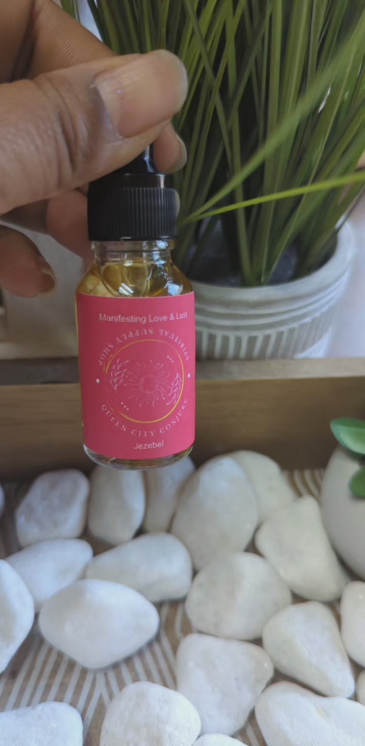 Handcrafted Jezebel spiritual oil bottle attracting love and commitment
