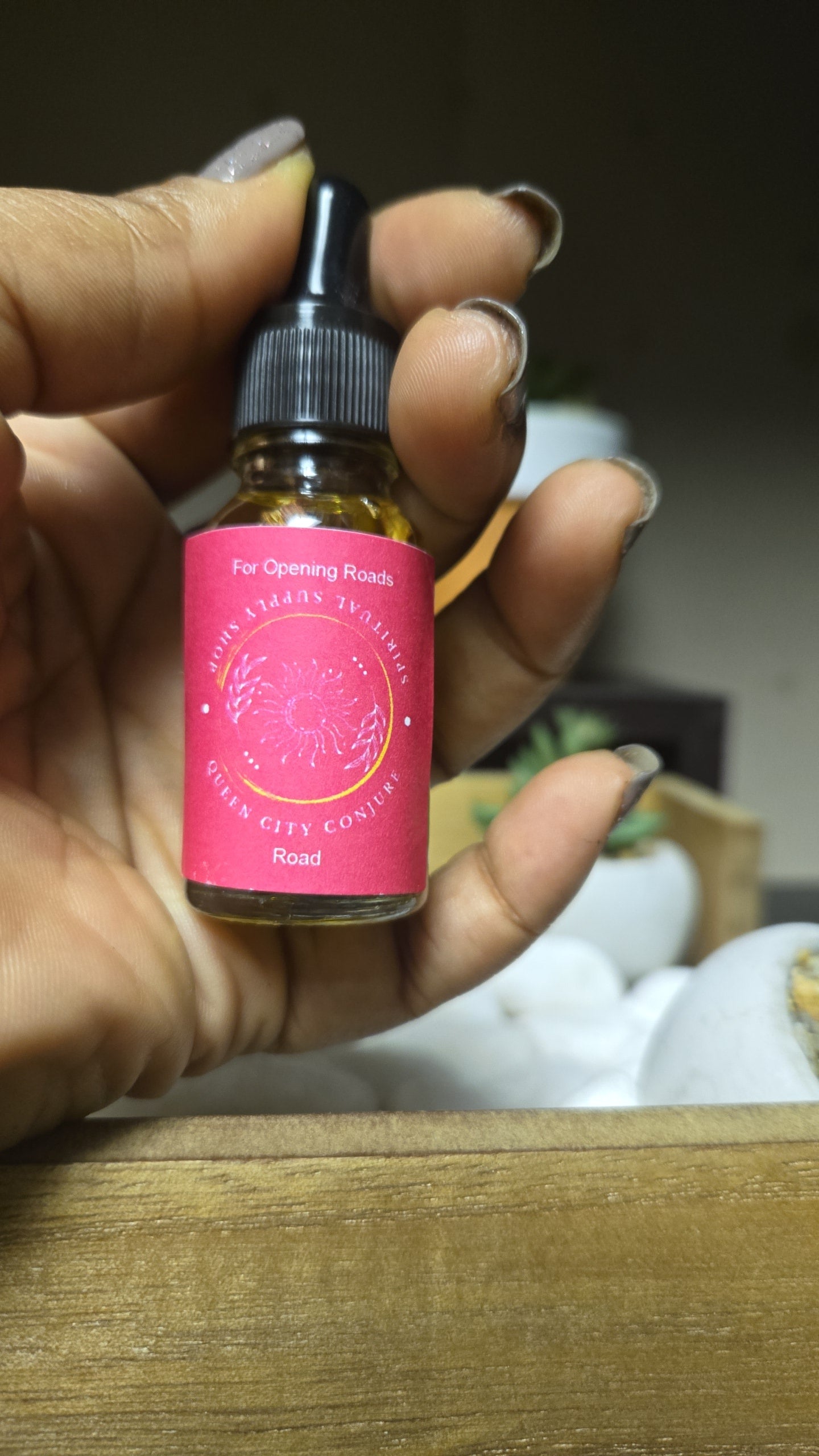Road Opener Spiritual Conjure Oil bottle for positive energy and personal growth.