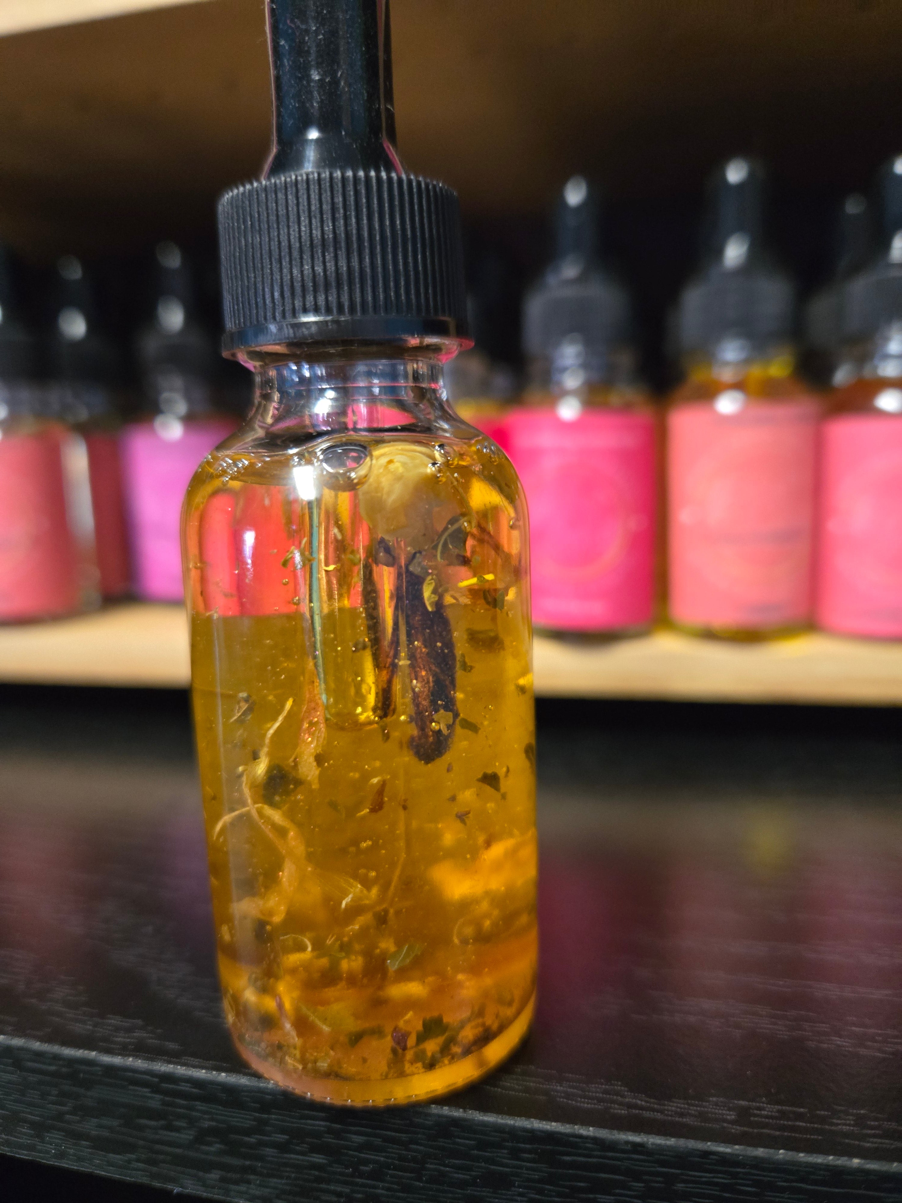 Hoodoo Jezebel Oil 0.5 oz bottle for enhancing magnetism and seduction with handcrafted spiritual attraction blend