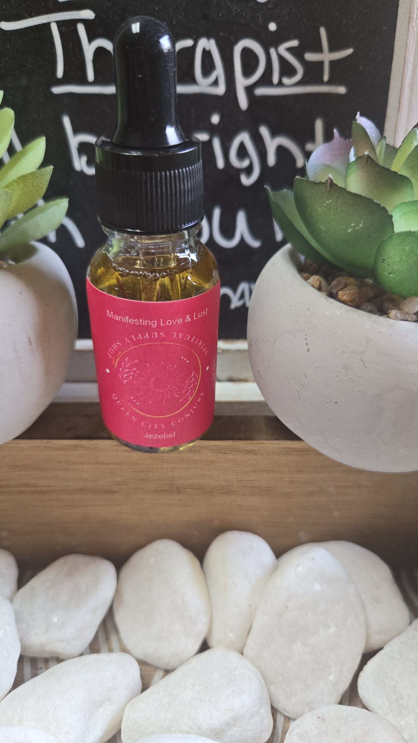 Handcrafted Jezebel spiritual oil bottle attracting love and commitment