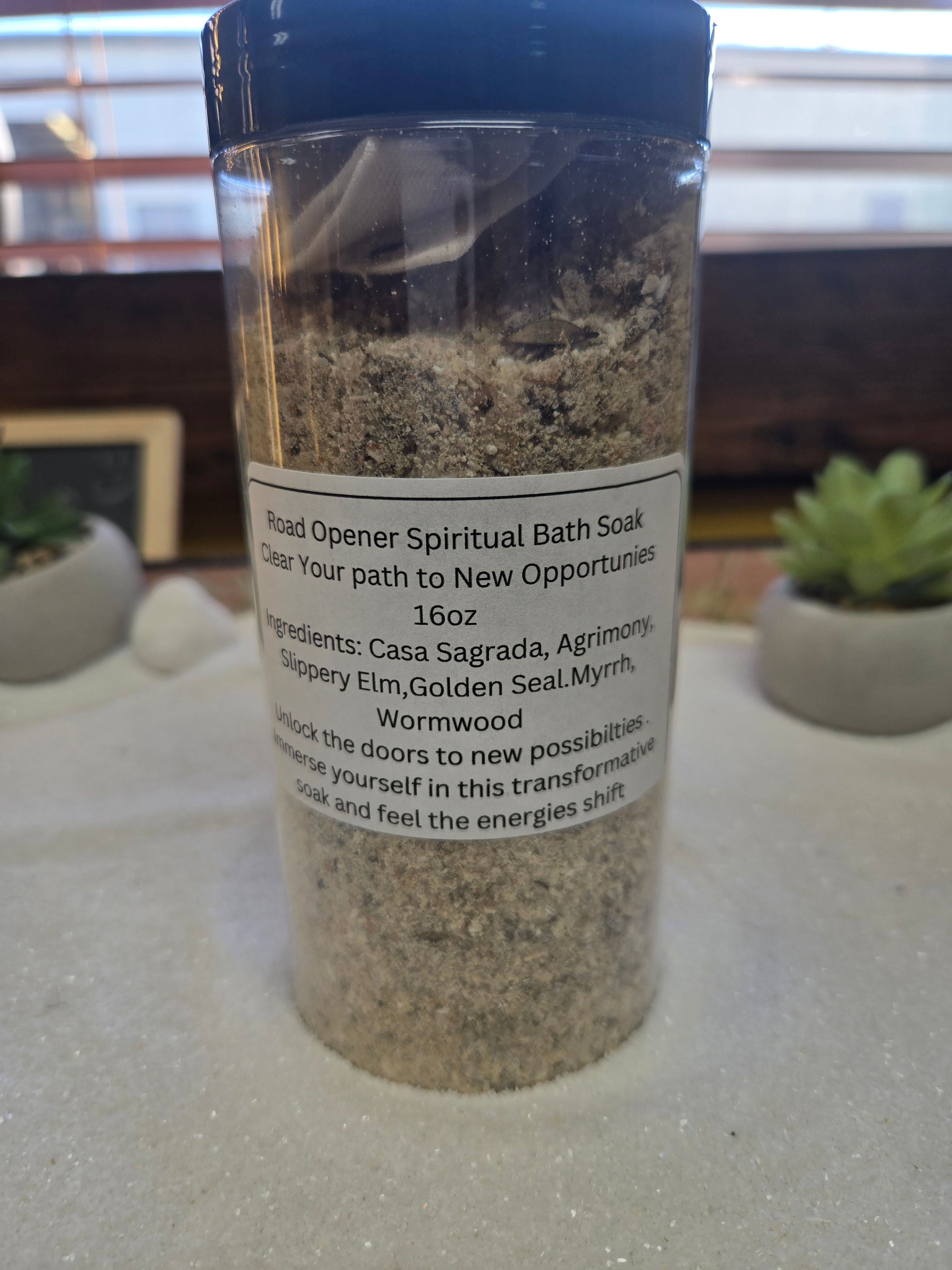 Spiritual Road Opener bath salt for clearing pathways and embracing new beginnings.