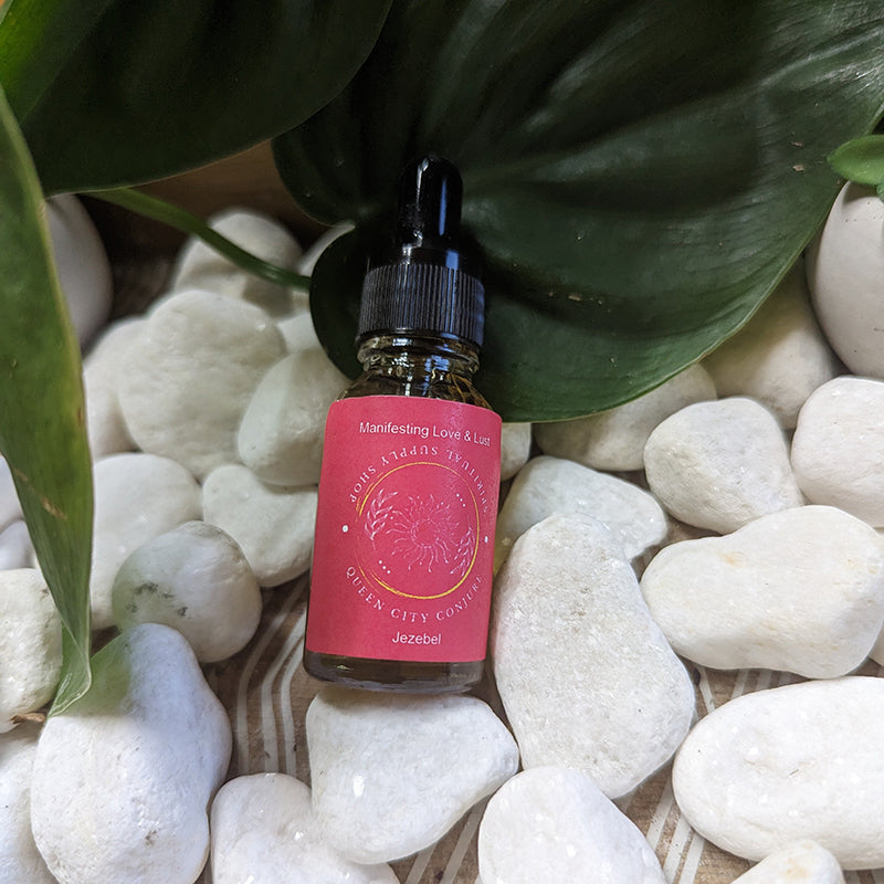 Handcrafted Jezebel spiritual oil bottle attracting love and commitment