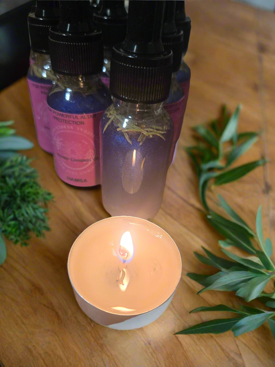 Hamsa Conjure Oil bottle for protection against curses and negativity