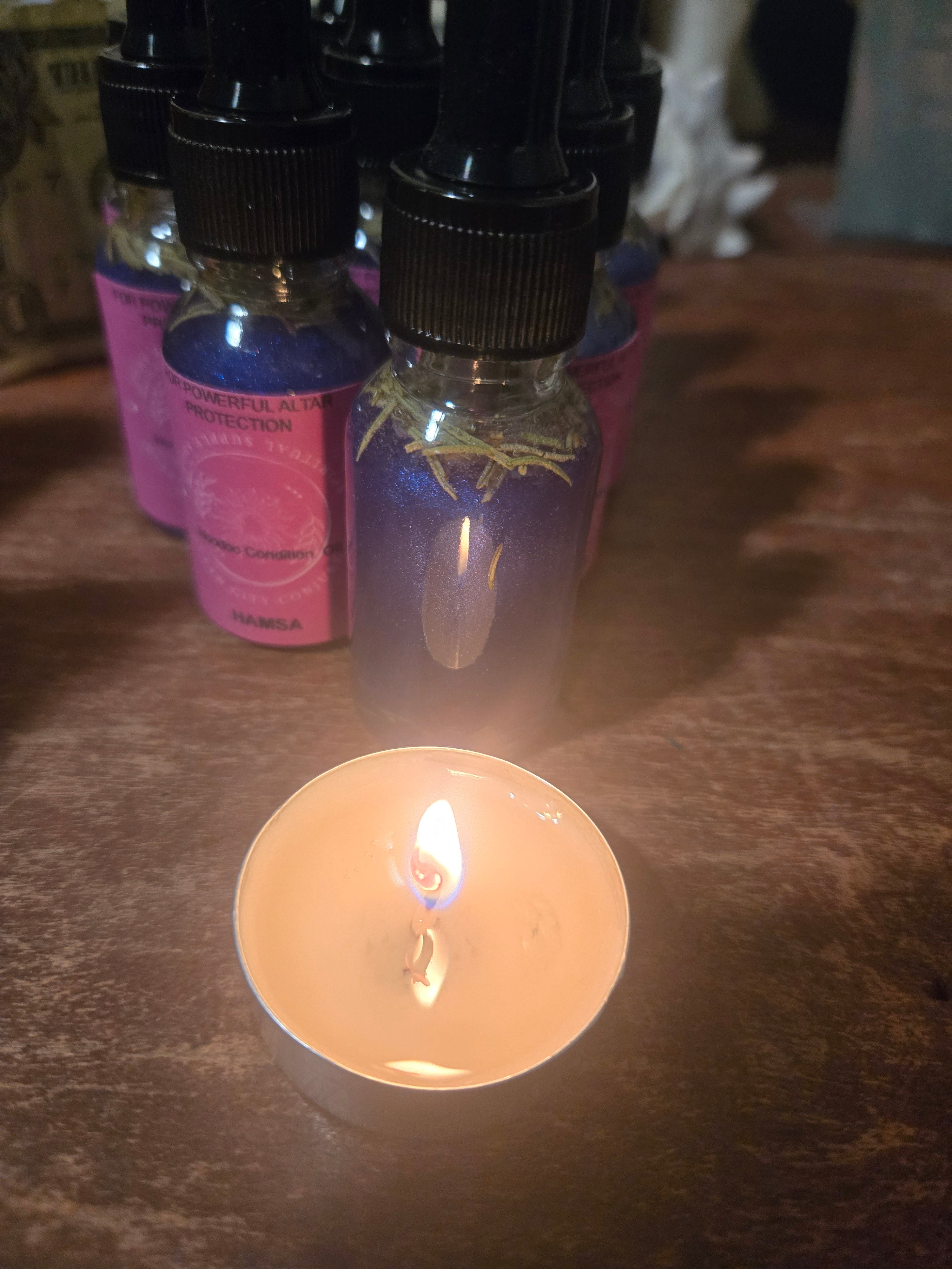 Hamsa spiritual oil for warding off evil eye and bad luck