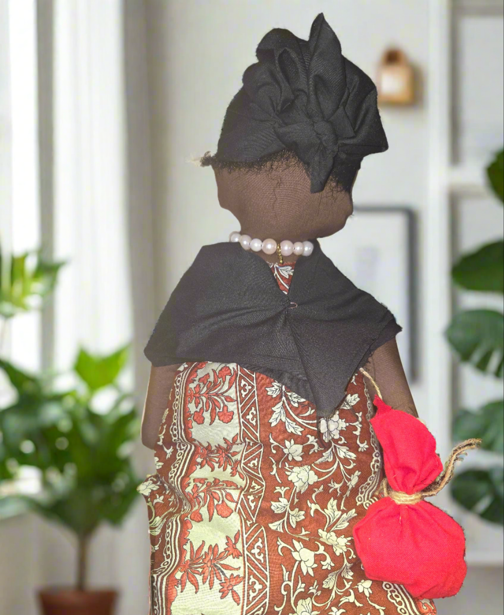 Big Mama ancestor doll  representing someone who needs support, focusing on their well-being.