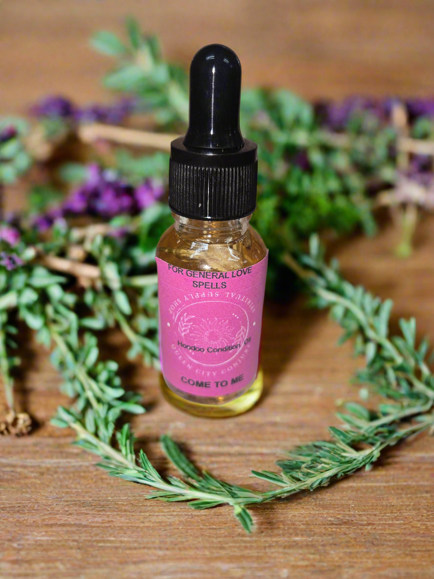 Come to me love attraction oil for romance and relationships.
Queen City Conjure