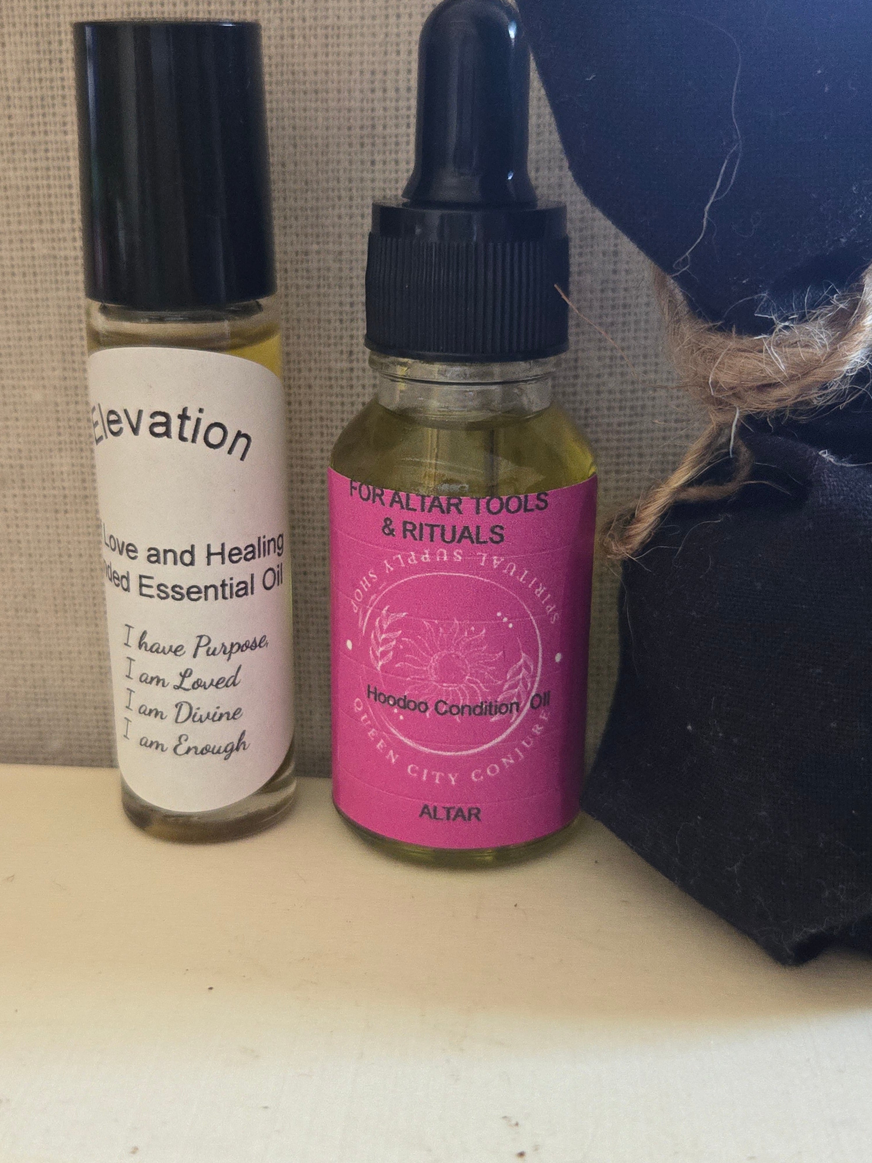 Altar Handcrafted Spiritual Conjure Oil,Ashè Handcrafted Spiritual Conjure Oil ,Elevation Roll on
Protection ,Mojo Bag,Sage stick Queen City Conjure 