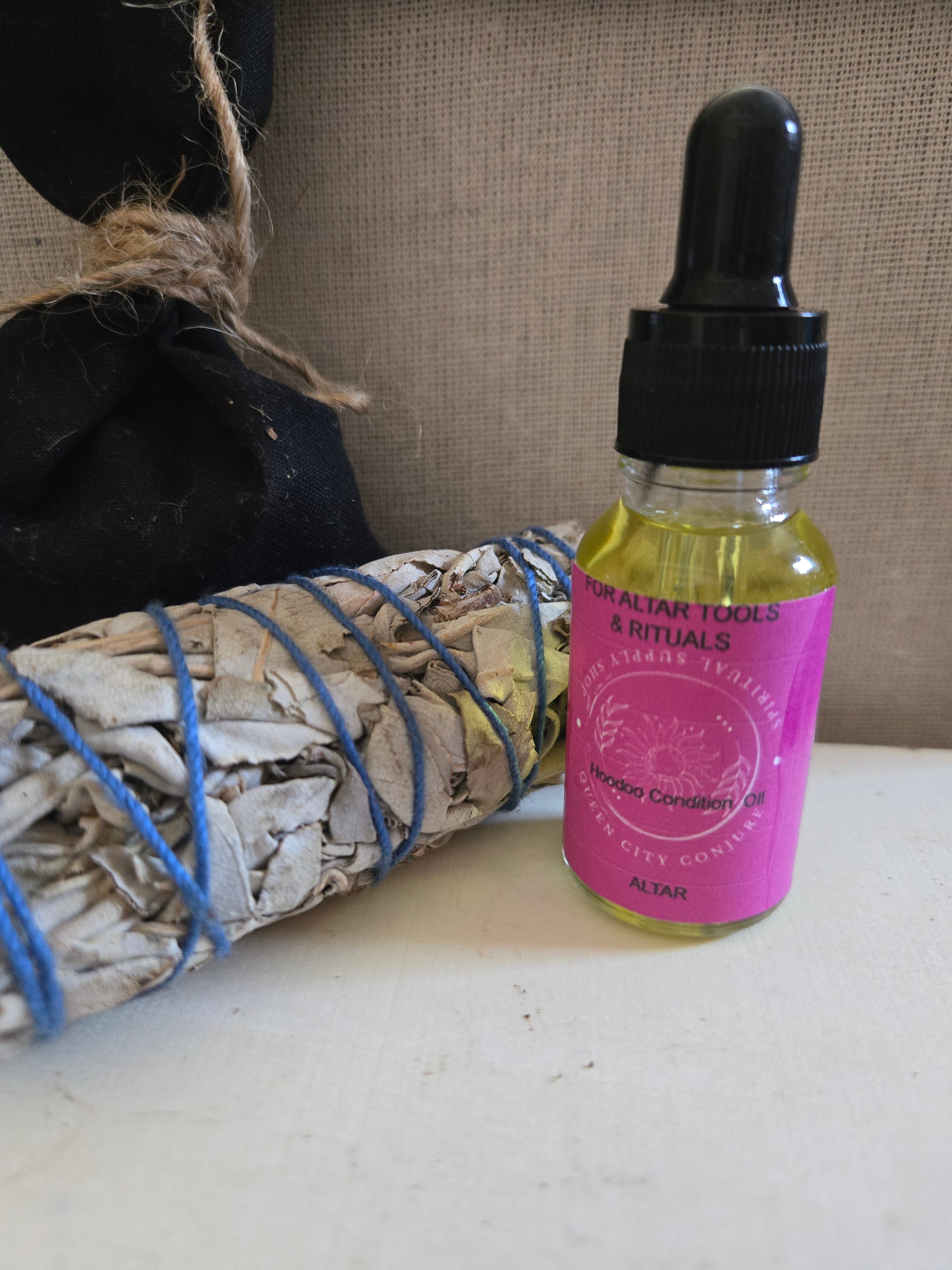 Altar Handcrafted Spiritual Conjure Oil,Ashè Handcrafted Spiritual Conjure Oil ,Elevation Roll on
Protection ,Mojo Bag,Sage stick Queen City Conjure 
